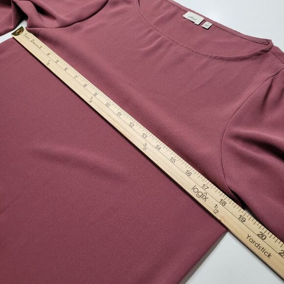WILFRED ARITZIA TIE SLEEVE COLD SHOULDER OPEN MAUVE BLOUSE TOP S SMALL - Picture 4 of 8